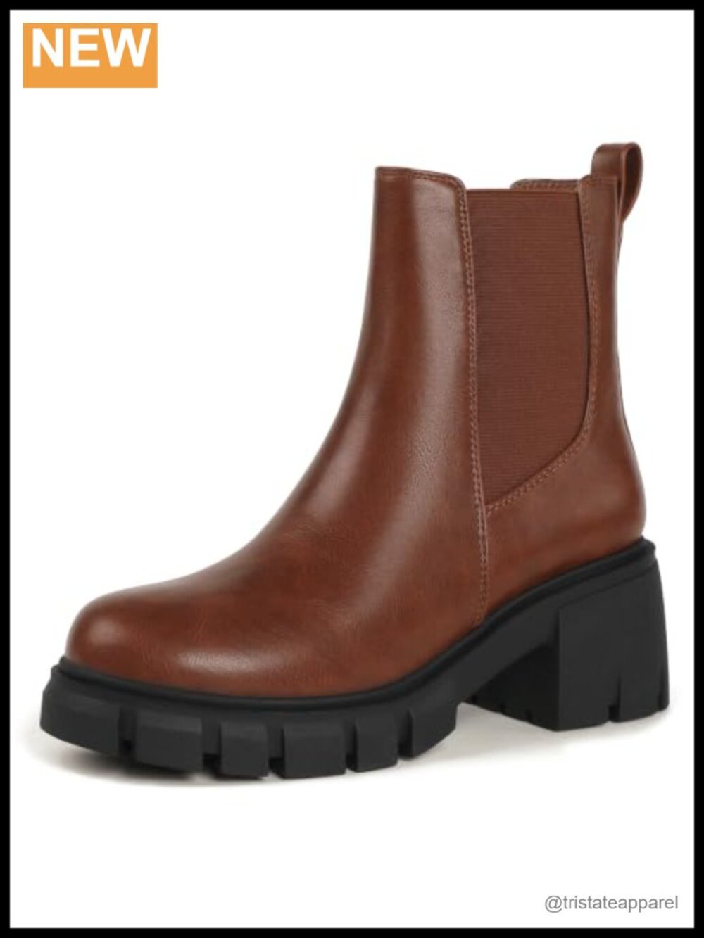 Chelsea Ankle Boots for Women Platform Boots with Suede Lining Non-Slip Chunky
